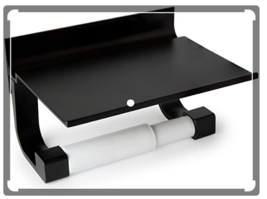 haute life home Modern black double roll toilet paper holder w/ cell pho... - $335.51 MXN
