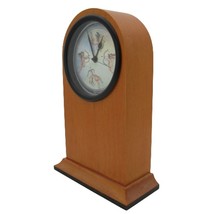Wood Mantle Desk Shelf Clock Angels Cherub Dial Battery Operated England - $16.81