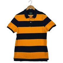 J Crew Polo Shirt Mens Small Yellow Navy Striped Rugby Short Sleeve Preppy - $27.71