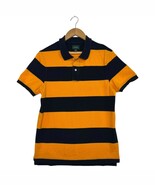 J Crew Polo Shirt Mens Small Yellow Navy Striped Rugby Short Sleeve Preppy - $38.88 CAD