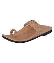 Mens Kolhapuri Jesus handmade Flat ethnic Shoes US size 7-11 Beige - £30.91 GBP