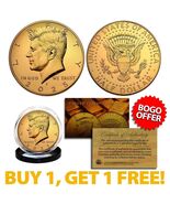 24K GOLD PLATED 2025-P JFK Kennedy Half Dollar Coin (P Mint) - BUY 1 GET... - $14.95