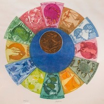 Amram Ebgi Zodiac Embossed Lithograph Signed Numbered Framed g50 - $628.64