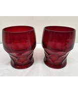 Ruby Red Georgian Honeycomb  3 3/4&quot; Tumblers-Set of 2 - $22.15 CAD