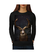Wellcoda Beast Wild Animal Deer Womens Long Sleeve T-shirt, Buck Casual ... - £19.38 GBP