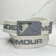 Under Armour White and Gray Spell Out Web Belt Size Small S Mens - $19.79