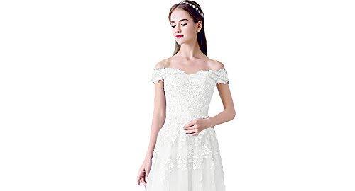 Kivary Plus Size Vintage Tulle Beaded Lace Short Prom Homecoming Dress White US