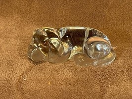 Vintage Cut 24% Lead Crystal Puppy Paperweight - $13.86