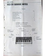 Roland RS-09 Synthesizer Keyboard Original 1978 Service Manual Notes Book - $59.24