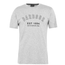 Barbour Men&#39;s Calvert Cotton/Modal Sleep T-Shirt in Light Grey Marl-Medium - £17.42 GBP