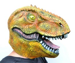 Dinosaur Halloween Mask T-Rex costume party tyrannosaurus rex Mask Orange - £14.93 GBP