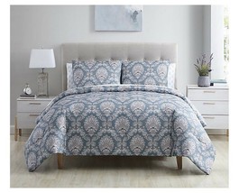 Ellen Tracy Florence 7pc King Comforter Bedding Set Floral Teal Gray Read Descr. - £93.18 GBP