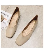 New Spring Flats Shoes Women Wooden Low Heel Ballet Square Toe Shallow B... - £37.02 GBP