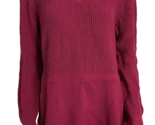 Girl With Curves Women&#39;s Rib Knit Sweater with Peplum Magenta XL - $14.24