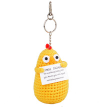 Crochet Knitted Chicken Doll Keychain, Creative Gifts for Him Her Party ... - $7.99