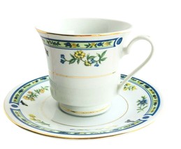 Truly Tasteful Tea Coffee Cup 2.25&quot; Tall Saucer 4.5&quot; Flowers Butterflys ... - £21.08 GBP