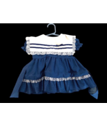 Vintage Sailor Dress Baby Girl Size 18M Blue White Peter Pan Collar Swin... - $707.20 MXN