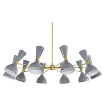 Italian Stilnovo Style diabolo Chandelier 1950s Mid century 10 Arms Sputnik - £605.31 GBP