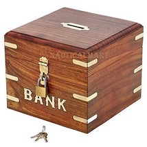 Indian Coin Bank Money Saving Box - Banks for Kids &amp; Adults - Wood Vacation Pigg - £41.02 GBP