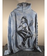 Soto Worldwide Designer Gang Girl Sweatshirt Hoodie Size Sm Sky Blue Tie... - $32.71