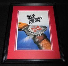 1989 Budweiser Beer / Chicago Bulls Framed 11x14 ORIGINAL Advertisement - £27.36 GBP