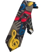 Mens Music Notes Scores Symbols Teacher Necktie - One Size Neck Tie, Black - $392.44 MXN