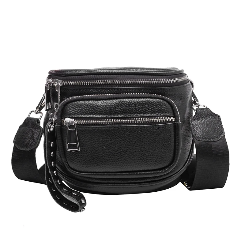  100 cowhide crossbody bags for women black shoulder messenger handbags small chest bag thumb200