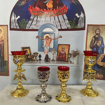 Orthodox Candle Holder Candelabra Jesus Christ Catholic Religious Church Decors - £127.88 GBP