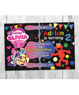 My Little Pony &amp; Elmo Birthday Invitation / Joint Birthday Party Invite - £8.75 GBP