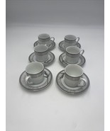 Auratic Safa Espresso Porcelain Cups and Saucers Silver Trim, Set Of 12 ... - £96.71 GBP
