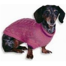 Fashion Pet Cable Knit Dog Sweater - Pink XXX-Small (4&quot; From Neck Base t... - £31.65 GBP