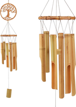 Bamboo Wind Chimes, Tree of Life Wooden Wind Chime Kit Natural Decor Mus... - £26.35 GBP