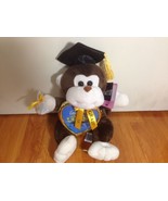 Graduation Monkey Plush Stuffed Animal with Cap &amp; Diploma 10&#39;&#39; DARK BROWN  - £11.83 GBP