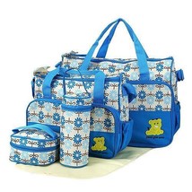 5PCS Baby Nappy Diaper Bags Set Mummy Diaper Shoulder Bags w/ Nappy Changing ... - £33.07 GBP