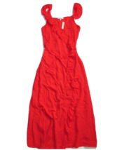 NWT Madewell Ruffled Wrap Maxi in Ripe Persimmon Red Lightweight Dress 00 - £35.18 GBP