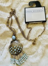 Dana Buchman Gold Tone Shell Pendant Necklace NWT $36 - $19.75