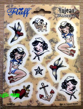 SUZY SAILOR SEXY GIRL DECAL STICKER SET BY FLUFF 1950s mid century tatto... - $4.99