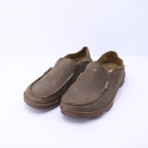 OluKai Mens 8.5 Moloa Nubuck Leather Slip On Shoes Rubber Outsole - £77.05 GBP