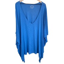 Blue Life blue v-neck cape cool kaftan mini dress extra small MSRP 136 - $59.99