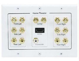 3-Gang 7.1 Surround Sound Distribution Wallplate with HDMI - White - $39.00