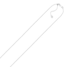 14k White Gold Adjustable Cable Chain Necklace 0.9mm Width 22&quot;-30&quot; Inch ... - £250.53 GBP+