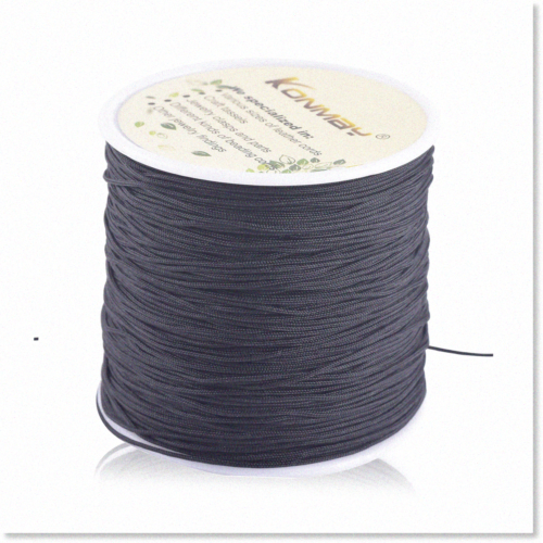 0.8mm Black Braided Nylon Bracelet String Cord for Chinese Knotting, Kum... - $19.79