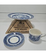 NIB VTG Churchill Classic Blue Willow 3 Piece Set: Dinner Plate, Cup, An... - $19.80