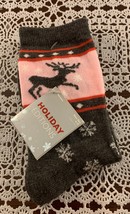 Kmart Holiday Editions Ladies Crew Socks Deer Snowflake Design 4 to 10 B... - £9.15 GBP