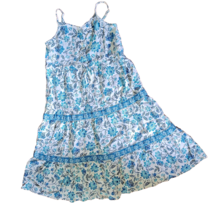 Old Navy Tiered Fit &amp; Flare Midi Dress Girls Size XL 14-16 Button-Front - £11.59 GBP