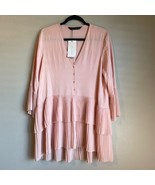 Zara Woman Dress Light Pink Pleated Short Dress Size Small Long Sleeve C... - $33.85