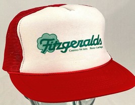 FITZGERALDS Casino Hotel Hat-Mesh Back-Red-Rope Bill-Snapback-Vtg - $16.82