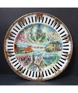 State of Colorado Reticulated 8&quot; Souvenir Ceramic Plate Gold Rim - £17.69 GBP