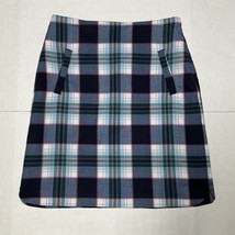 TALBOTS Women&#39;s Size 4 Navy w/Pink &amp; Green Plaid Print Pencil Skirt Zip - $469.88 MXN
