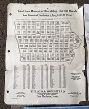 Lot Of 3 Maps Iowa Homestead 1923 Farms Black Hawk Transportation 1954 Plus More - £19.94 GBP